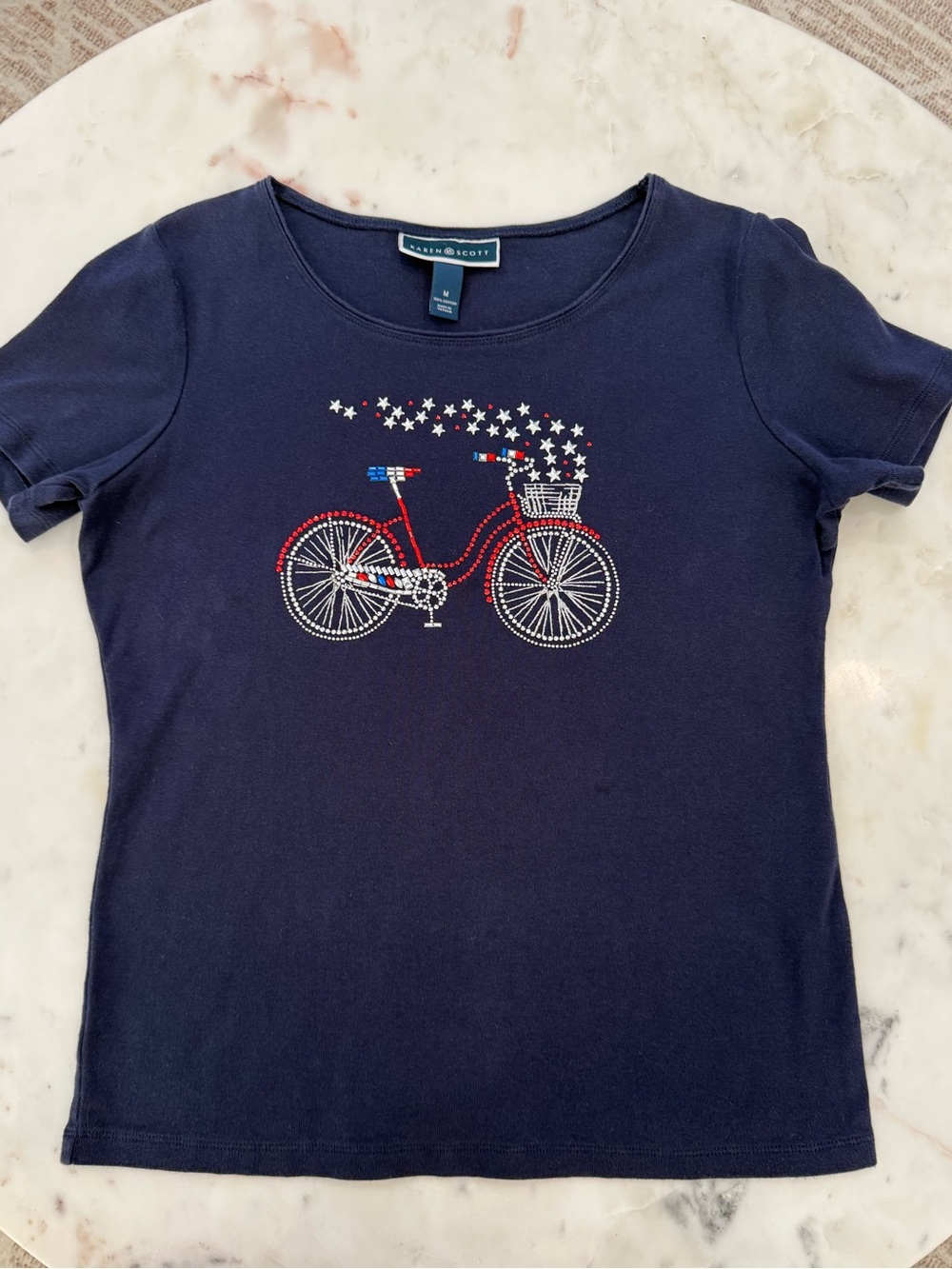 Patriotic Bicycle Top Karen Scott-4th of July